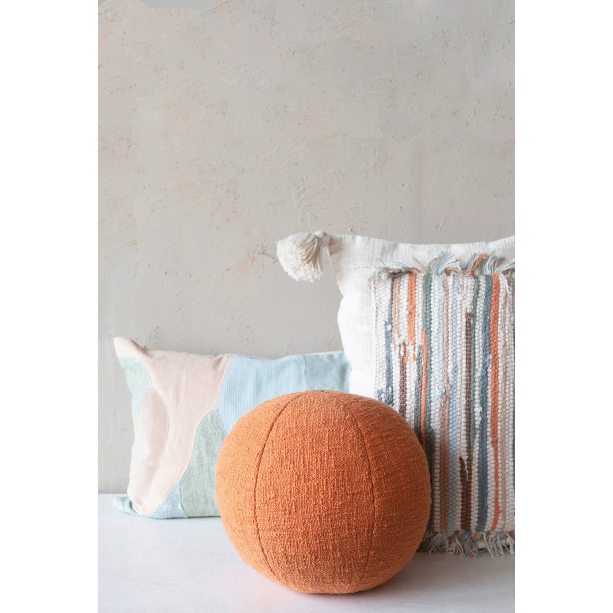 Hello Honey® Orange Cotton Slub Orb Pillow